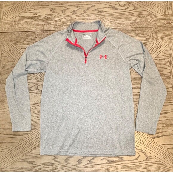 Under Armour Heat Gear 1/4 Zip Pullover Sweatshirt Men's Sm Loose Mock Neck Gray - Picture 1 of 6